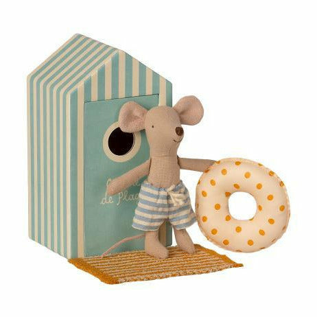 Maileg Beach Little Brother in Cabin de Plage Mice Maileg   