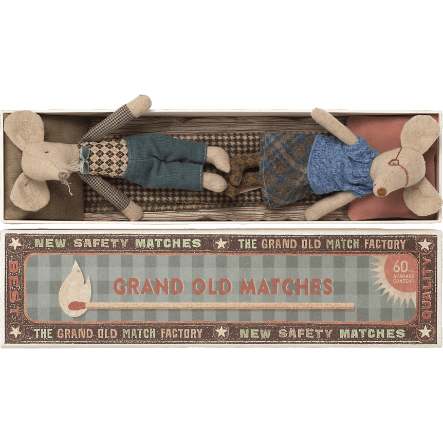 Maileg Grandma & Grandpa Mice In Matchbox Mice Maileg   
