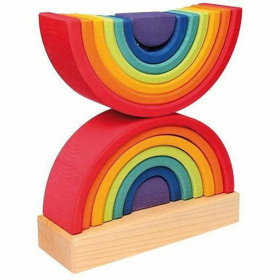 Grimm's Stacking Tower Rainbow Wooden Toys Grimm's   