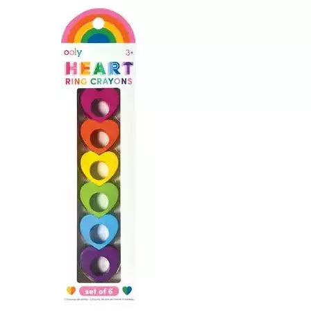 Ooly Heart Ring Crayons - Set of 6 Crayons Ooly   