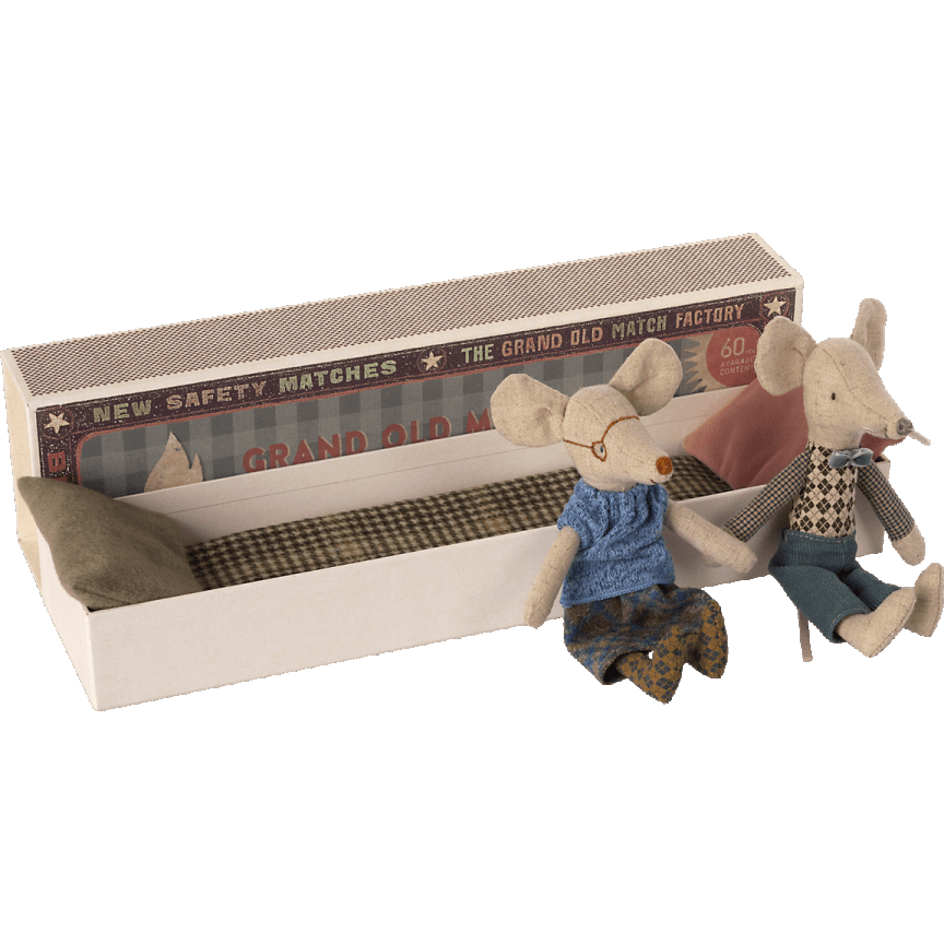 Maileg Grandma & Grandpa Mice In Matchbox Mice Maileg   
