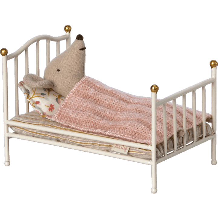 Maileg Vintage Bed Mouse- Off White Dollhouses and Access. Maileg   