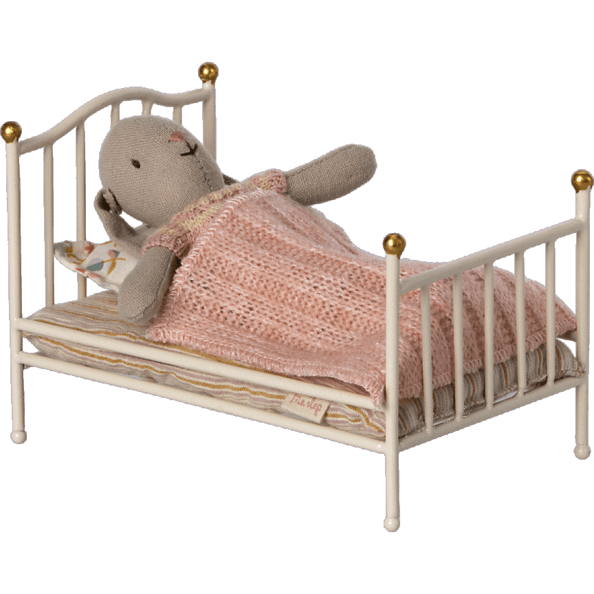 Maileg Vintage Bed Mouse- Off White Dollhouses and Access. Maileg   