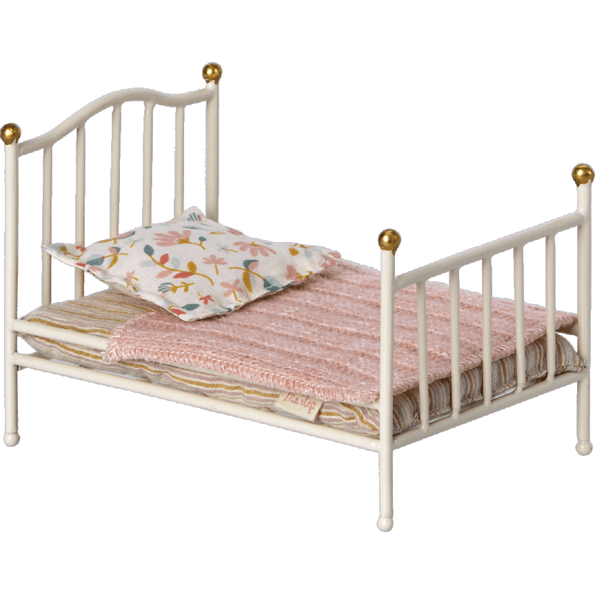 Maileg Vintage Bed Mouse- Off White Dollhouses and Access. Maileg   