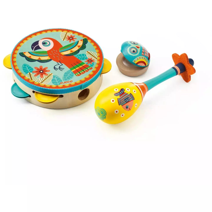 Djeco Animambo Tambourine, Maraca, Castanet Musical Instrument Set Musical Djeco   