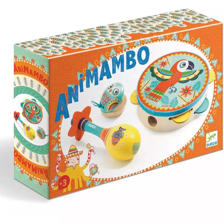 Djeco Animambo Tambourine, Maraca, Castanet Musical Instrument Set Musical Djeco   
