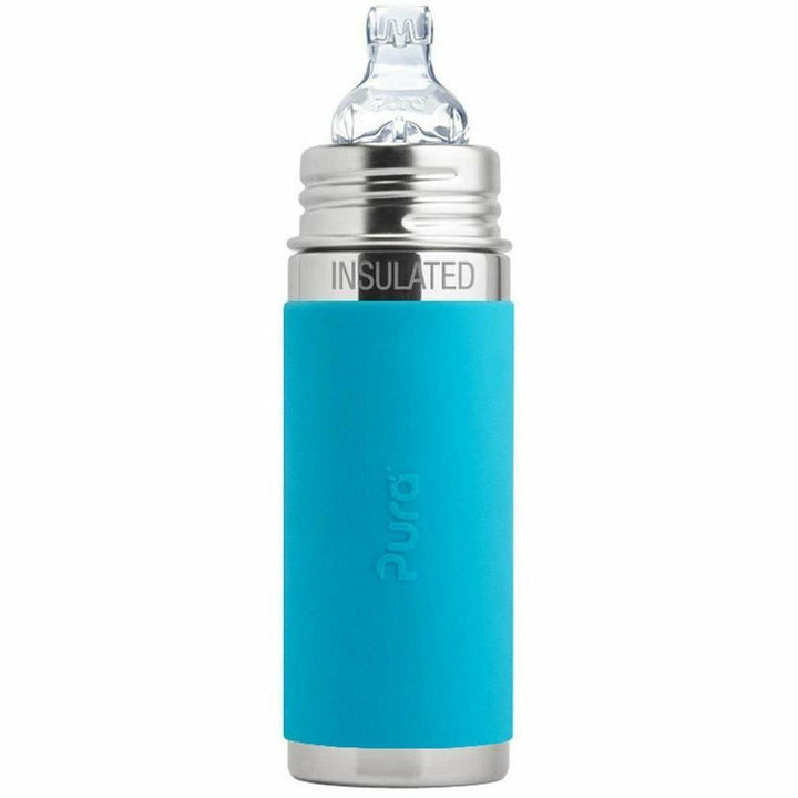 Pura Insulated Sippy Cup w/ Sleeve Bottles &amp; Sippies Pura Stainless Aqua