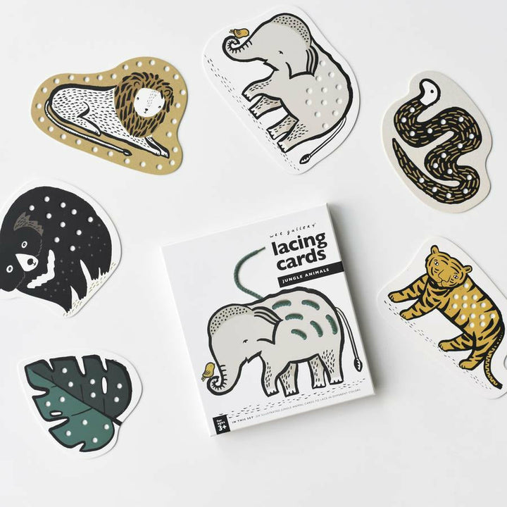 Wee Gallery Lacing Cards - Jungle Animals Puzzle and Educational Wee Gallery   