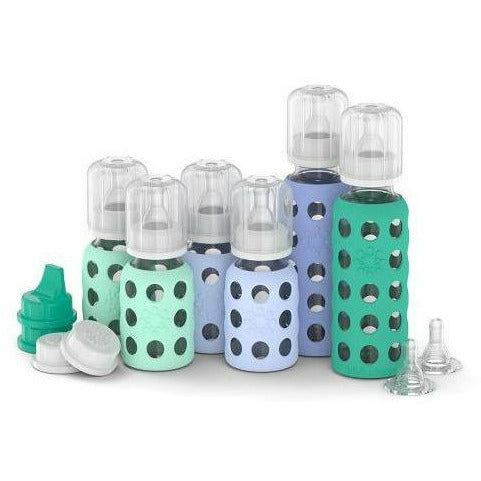 Lifefactory 6-Glass Baby Bottle Starter Set Bottles & Sippies Lifefactory Mint/Blanket/Blueberry/Kale  