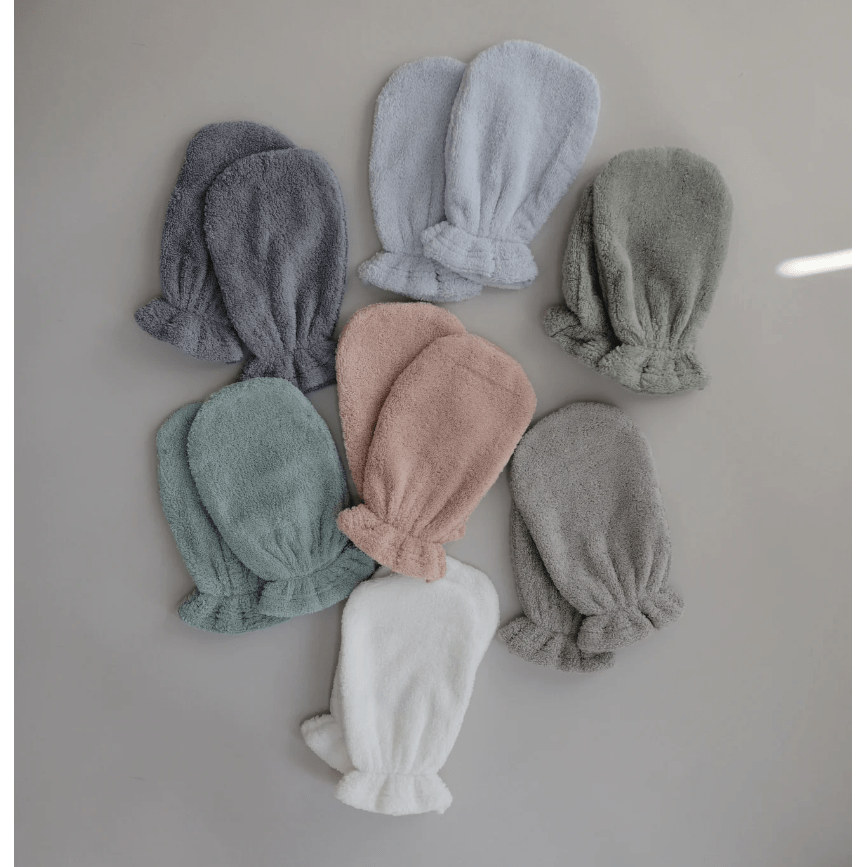 Mushie Organic Cotton Bath Mitt 2-Pack Swaddles & Blankets Mushie   