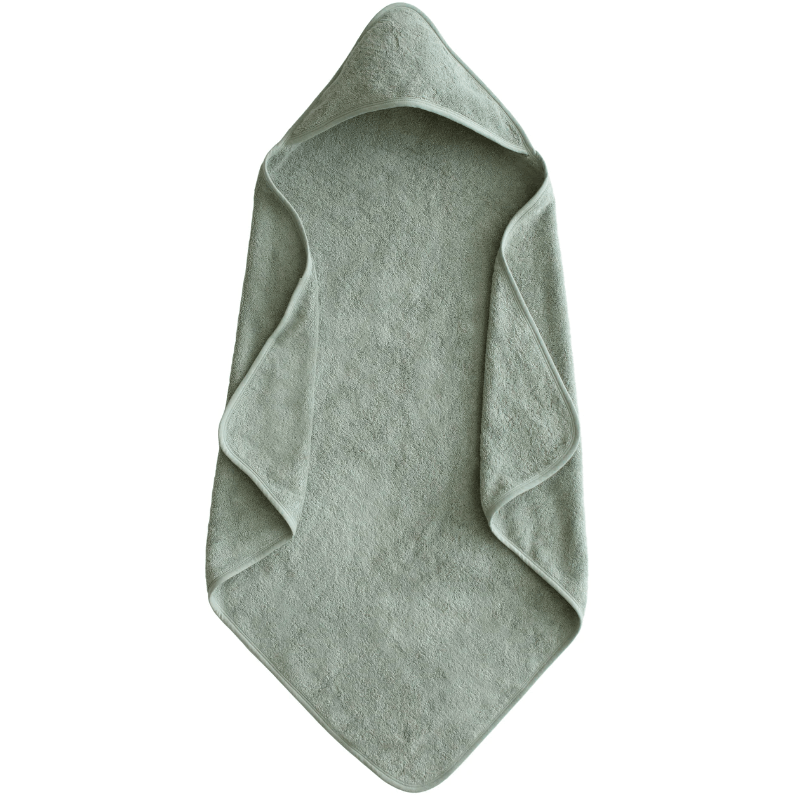 Mushie Organic Cotton Baby Hooded Towel Bath Time Mushie Moss  