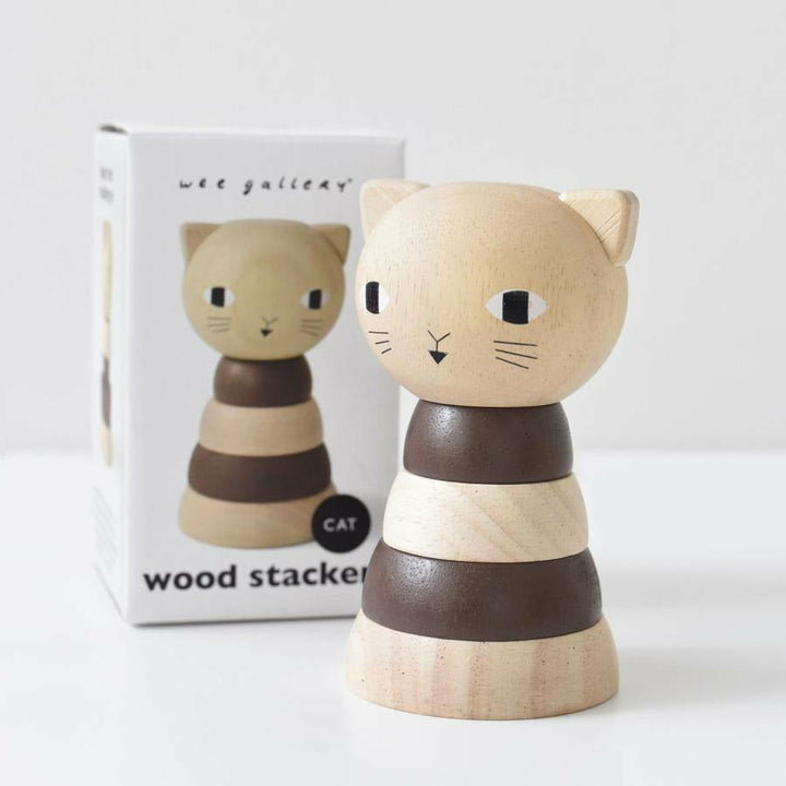 Wee Gallery Wood Stacker - Cat Wooden Toys Wee Gallery   