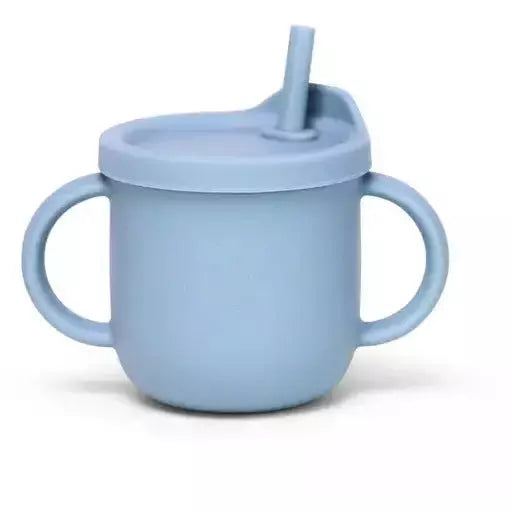 Miminoo All-in-One Silicone Sippy Snack Cup Powder Blue Mealtime Miminoo   