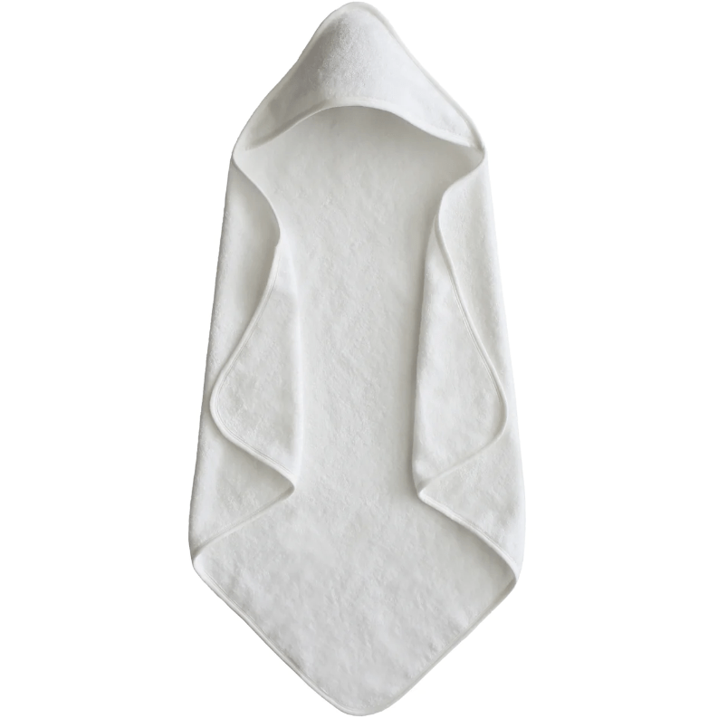 Mushie Organic Cotton Baby Hooded Towel Bath Time Mushie Pearl  