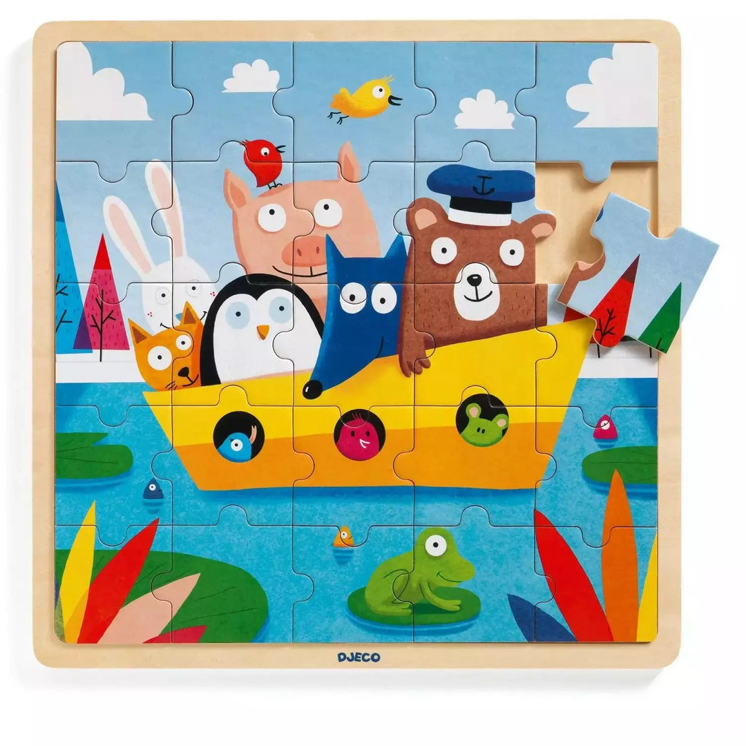 Djeco Puzzlo Boat 25pc Wooden Jigsaw Puzzle Puzzles & Mazes Djeco   