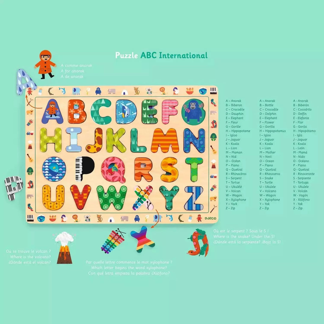 Djeco ABC International Wooden Puzzle Puzzles & Mazes Djeco   