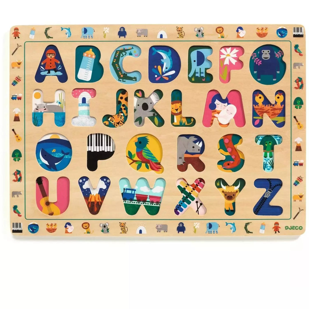 Djeco ABC International Wooden Puzzle – The Natural Baby Company