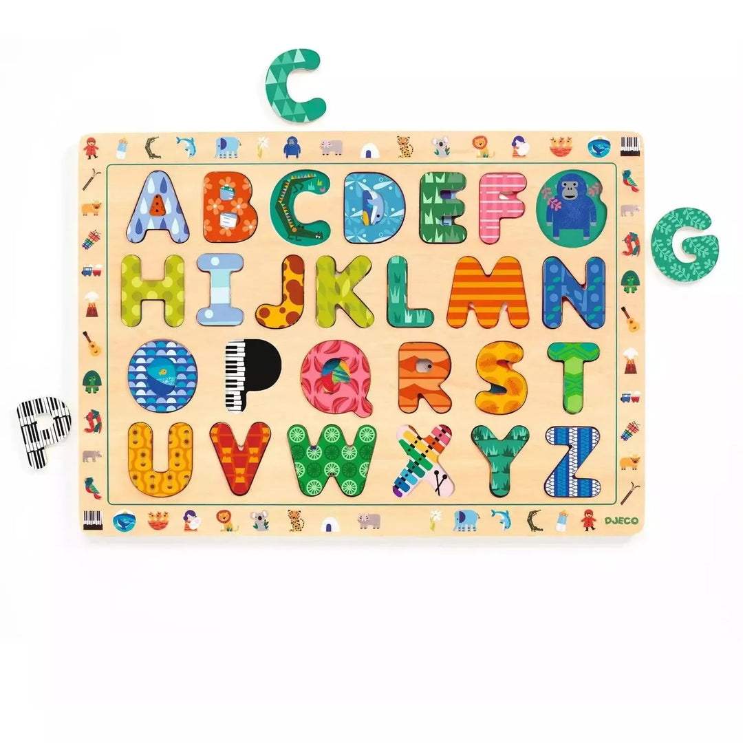 Abc wooden puzzle hotsell