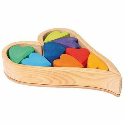 Grimm's Building Set Rainbow Hearts Wooden Toys Grimm's   