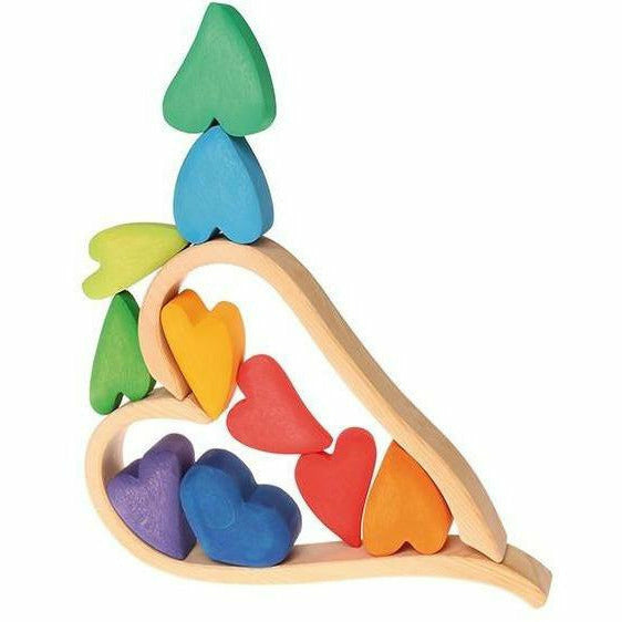 Grimm's Building Set Rainbow Hearts Wooden Toys Grimm's   