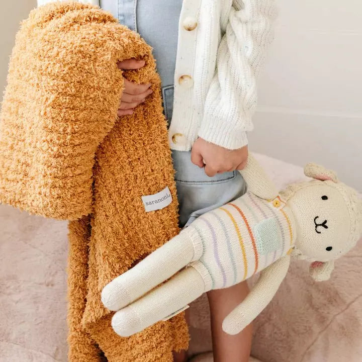 Saranoni Ribbed Bamboni Receiving Blankets Swaddles & Blankets Saranoni Golden  