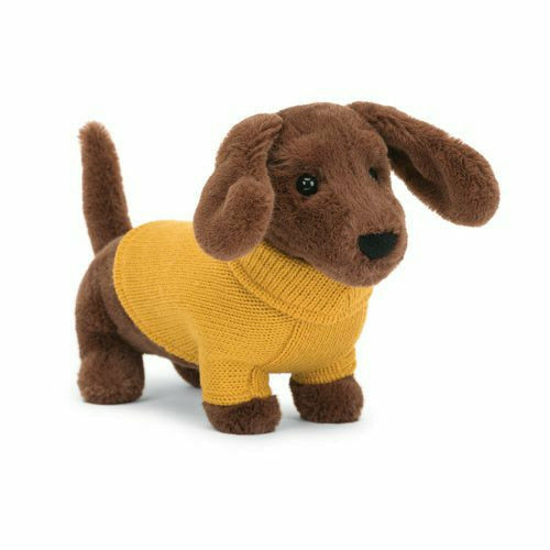 Jellycat Sweater Sausage Dog Yellow Dogs & Puppies Jellycat   