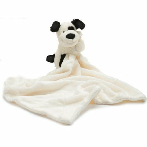 Jellycat Bashful Black and Cream Puppy Soother Soother Jellycat   