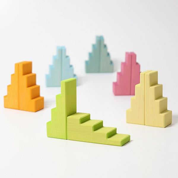 Grimm's Stepped Roofs Pastel Wooden Toys Grimm's   