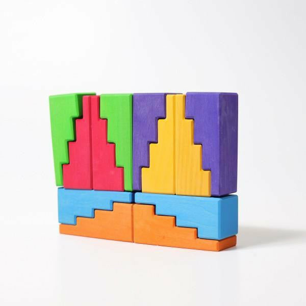 Grimm's Stepped Roofs Rainbow Wooden Toys Grimm's   