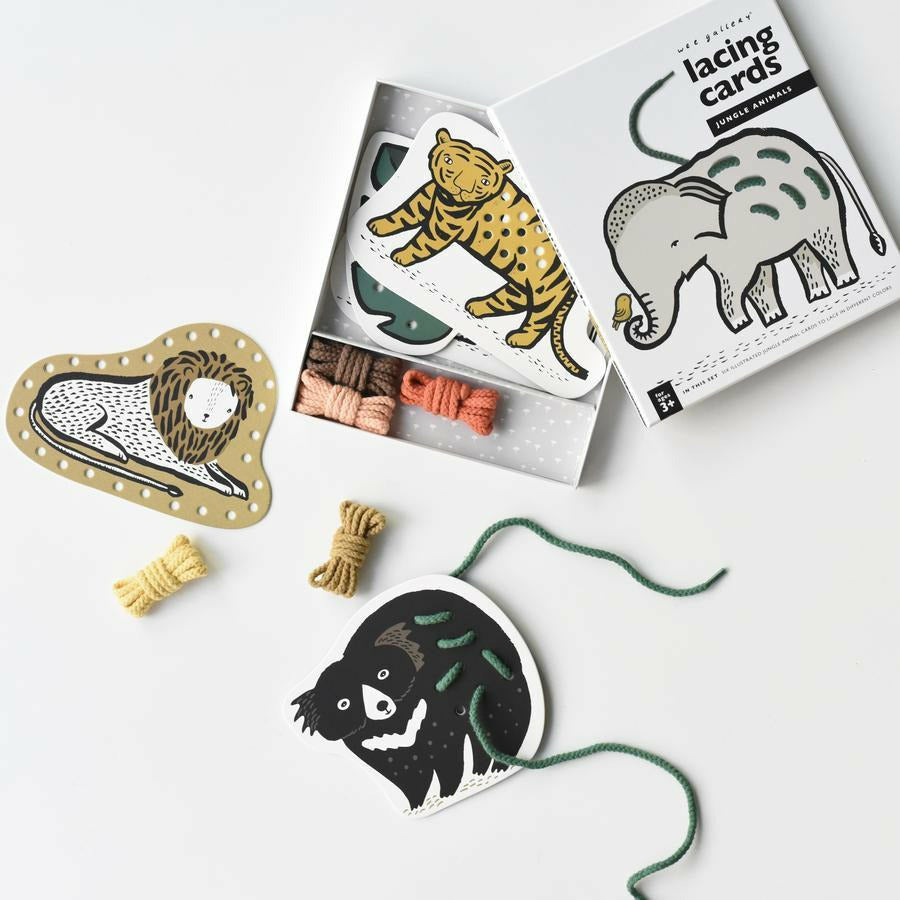 Wee Gallery Lacing Cards - Jungle Animals Puzzle and Educational Wee Gallery   