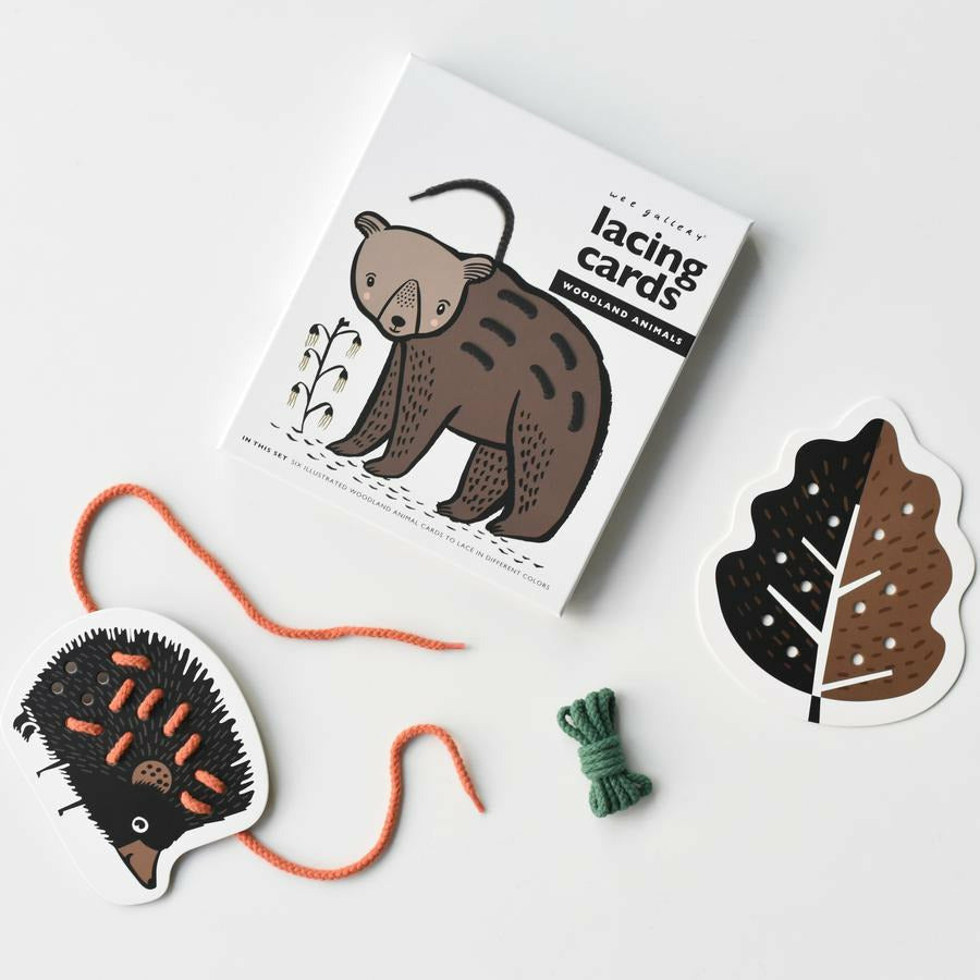 Wee Gallery Lacing Cards Woodland Animals – Fine Motor Toy – The