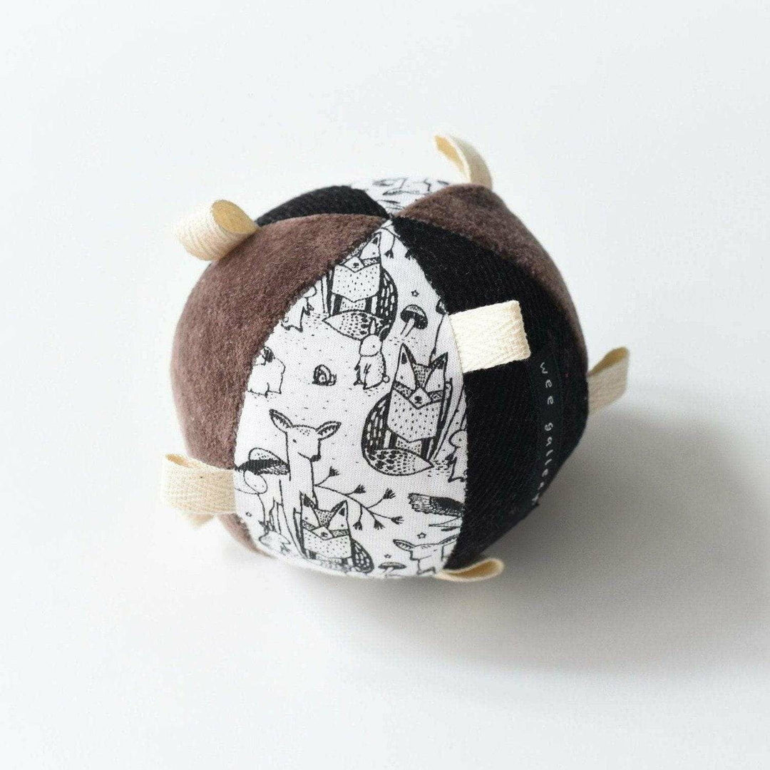 Wee Gallery Taggy Ball w/Rattle: Woodland Baby Toys Wee Gallery   