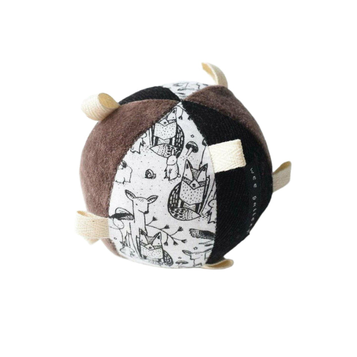 Wee Gallery Taggy Ball w/Rattle: Woodland Baby Toys Wee Gallery   