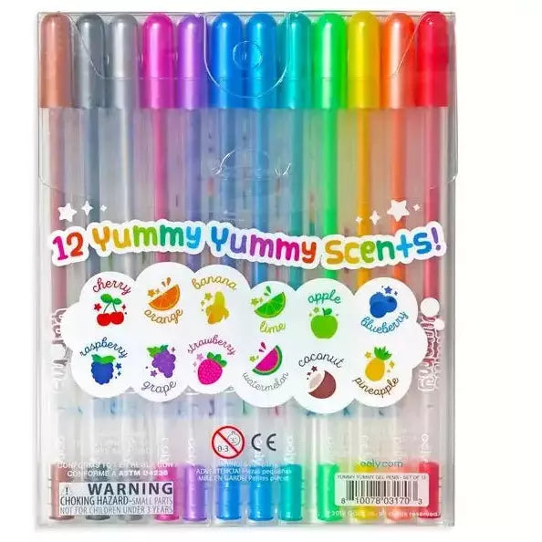 Ooly Yummy Yummy Scented Glitter Gel Pens: Set of 12- Flat Box Markers Ooly   