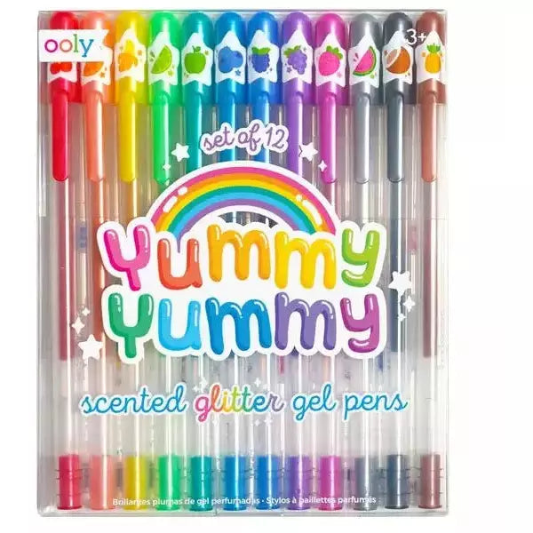 Ooly Yummy Yummy Scented Glitter Gel Pens: Set of 12- Flat Box Markers Ooly   