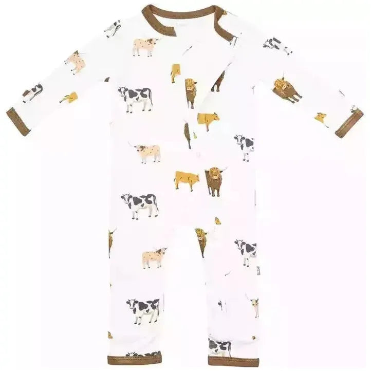 Kyte Baby Zippered Romper - Moo Kyte Baby Zippered Romper - Moo